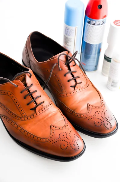 Zapatos de cuero marrón masculino —  Fotos de Stock