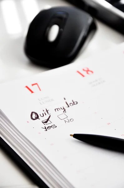 Notebook with quit job inscription — Stock Photo, Image