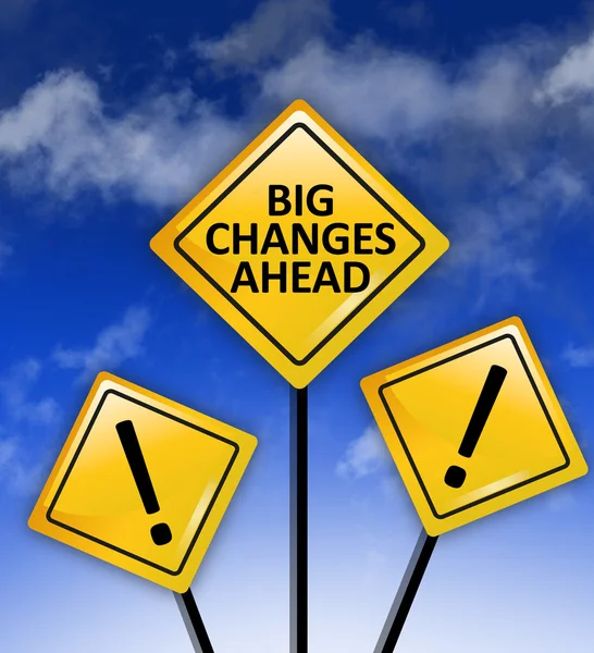 Big changes yellow signs — Stock Photo, Image