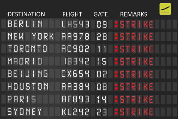 Flight display panel in airport