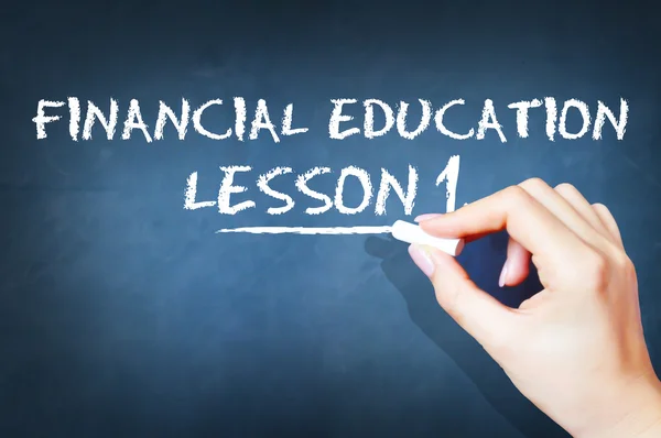 Financial education hand writing — Stock Photo, Image