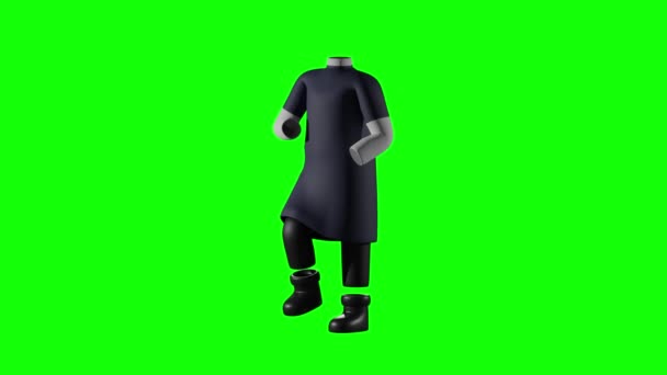 Apparel Model Animation Isolated Green Screen Background — Stock Video