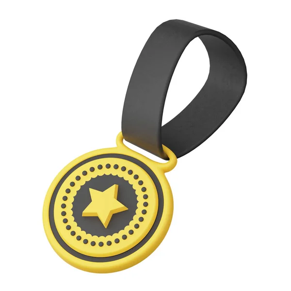 Рендеринг Звезды Медаль Значок Изолирован Белом Фоне — стоковое фото