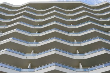 Arkaplan olarak mimari yapı cephesi. Metropolün mimarisi. mimari arkaplan