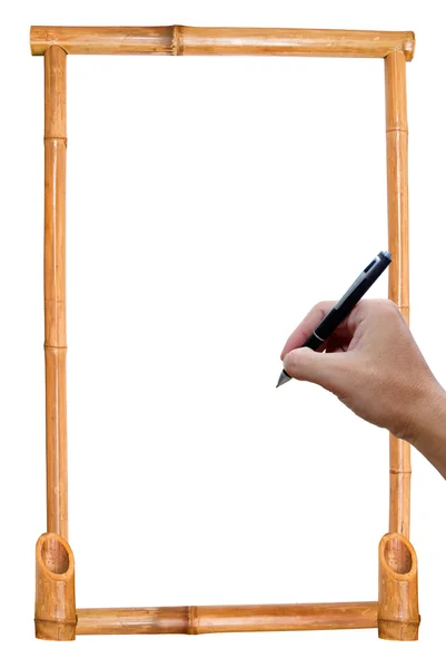 Bamboo white board with write. — Stock Photo, Image