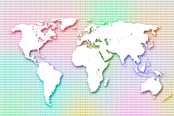 Färgglada VärldenKarta — Stockfoto