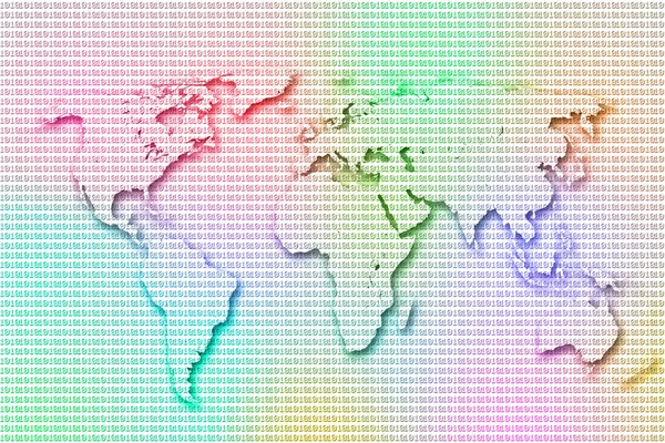 Mappa del mondo colorata — Foto Stock