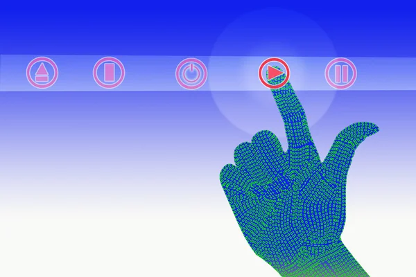 バイナリの手をクリックします. — ストック写真