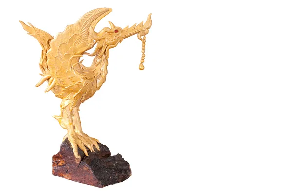 Cigno statua d'oro su sfondo isolato — Foto Stock