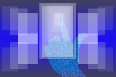 hand Klik aanraking schermachtergrond.