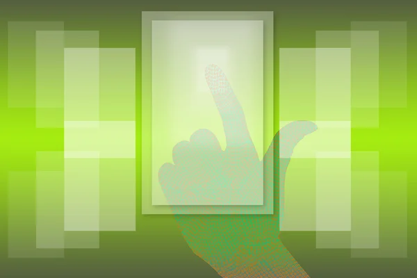 Hand klicka touch skärmbakgrund. — Stockfoto