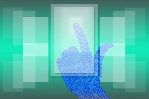 Hand klicka touch skärmbakgrund. — Stockfoto