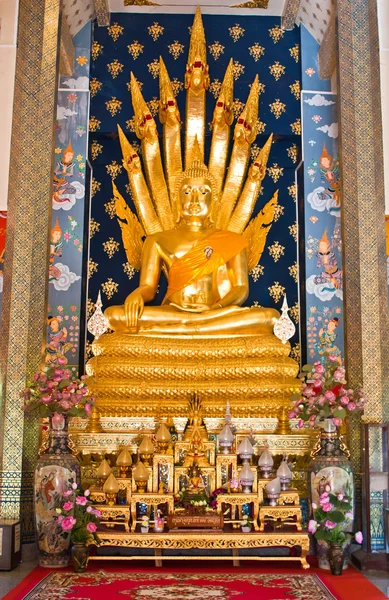 Nakprok Buddha in the church of wat phra that cho hae,northern,th — Stock Photo, Image