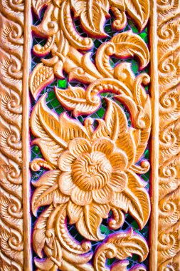 altın çiçek stucco.thai sanat tarzı, wat lampang luang, lampang