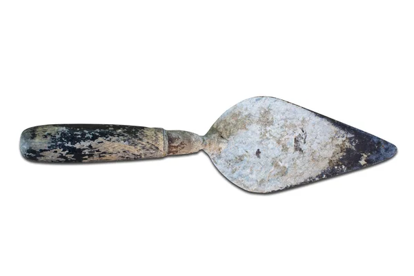 Isolated of old lute trowel over white background. — Stock Photo, Image