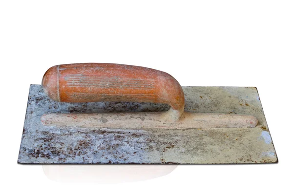 Rusty construction trowel, isolated on white background. — Stock Photo, Image