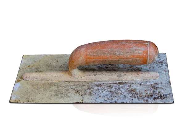 Rusty construction trowel, isolated on white background. — Stock Photo, Image