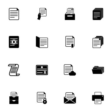Documents icon - Expand to any size - Change to any colour. Perfect Flat Vector Contains such Icons as file, folder, scroll paper, portfolio, sheet, bookmark, folder, letter, certificate, diploma