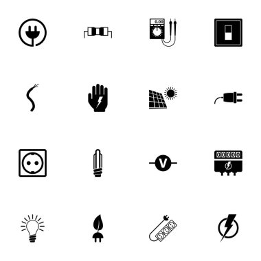Electricity icon - Expand to any size - Change to any colour. Perfect Flat Vector Contains such Icons as voltage, electricity, switch, electrician, light, electric, fuse, energy, plug, bulb, socket