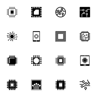 Electronics icon - Expand to any size - Change to any colour. Perfect Flat Vector Contains such Icons as electric technology, digital tech, circuit, board, chip, cpu, processor, microscheme, circuit