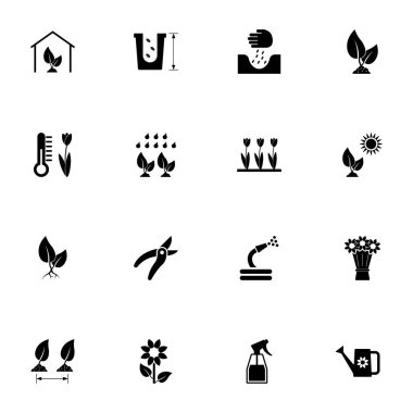 Flowers Growing icon - Expand to any size - Change to any colour. Perfect Flat Vector Contains such Icons as garden, nursery, dirt, time, vector, winter, branch, conservation, cultivated, gardening