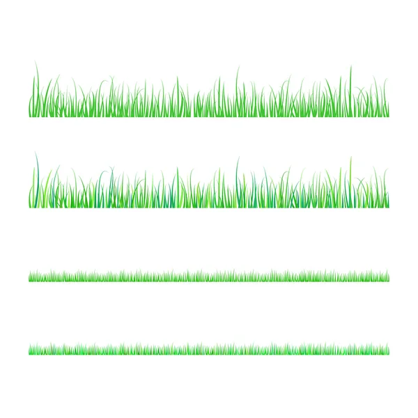 Vektor datar rumput diatur terisolasi pada latar belakang putih - Stok Vektor