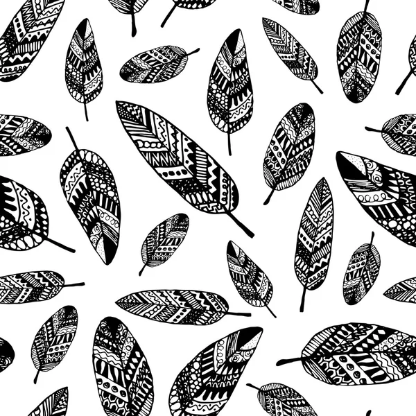 Vektorgrafisk sømløst mønster fra silhuettblader – stockvektor