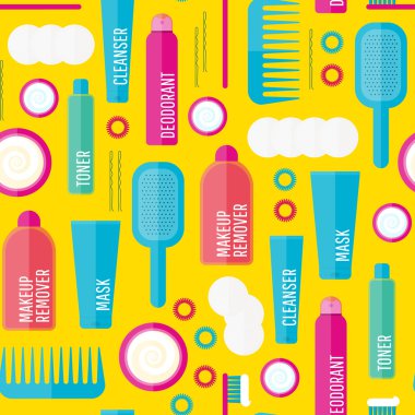 Vektör güzellik ürünleri seamless modeli
