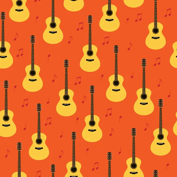 Patrón inconsútil vector con guitarras — Archivo Imágenes Vectoriales