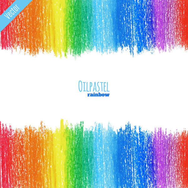 Oil pastel rainbow background