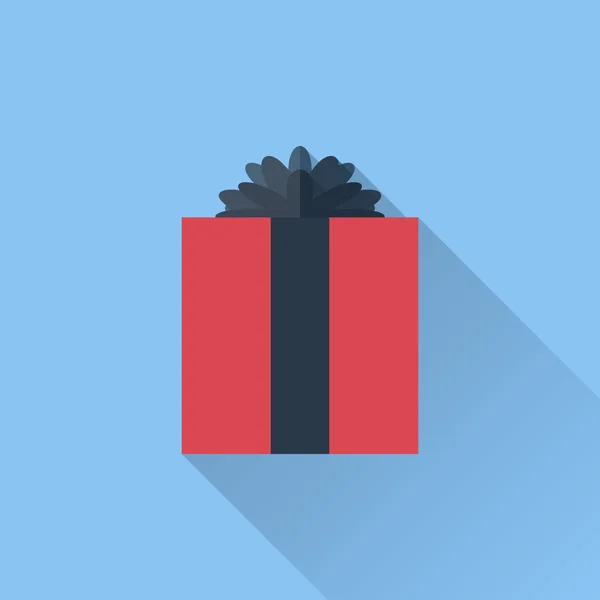 Yay ile düz hediye kutusu simgesi — Stok Vektör