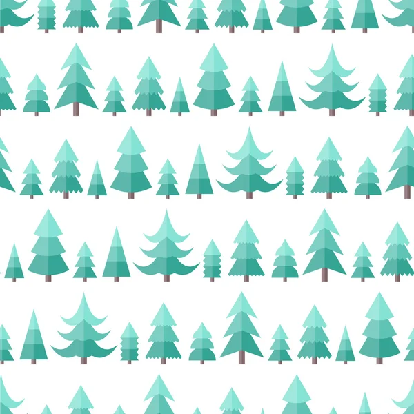 Flat seamless pattern with cristmas trees — Stock Vector