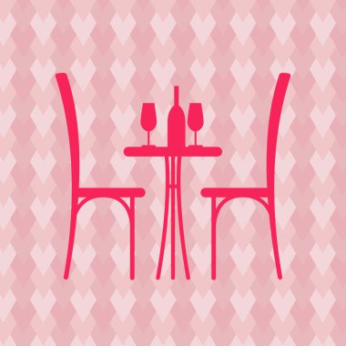 Table in the restaurant for two clipart