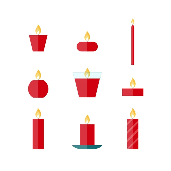 Плоскі ікони Різдвяні свічки — стоковий вектор