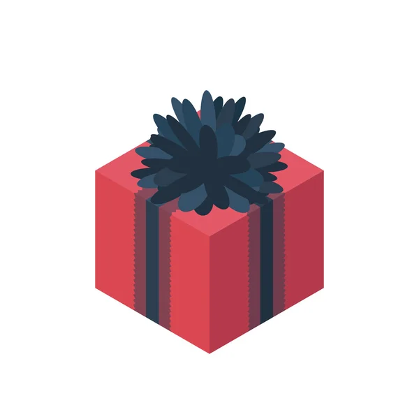 Flat isometric gift box icon — Stock Vector