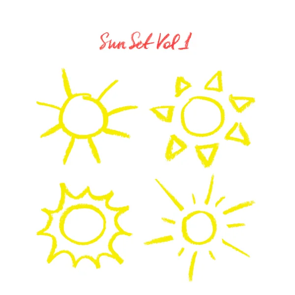 Huile dessinée à la main coucher de soleil pastel — Image vectorielle