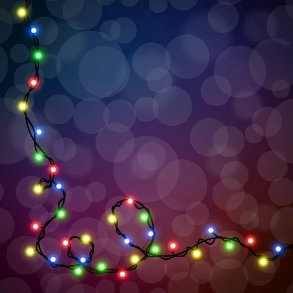 Modèle de Noël pour féliciter avec guirlande — Image vectorielle