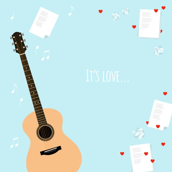 Vector Valentines day template cards with serenade — Stock Vector