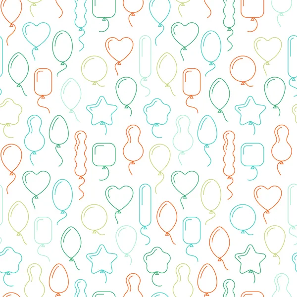 Vector seamless pattern with balloons of different shapes — Stock Vector