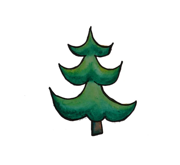 Árvore Natal Ano Novo Ilustração Alta Qualidade Ano Novo Ouro — Fotografia de Stock