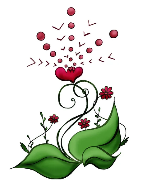 Güzel kıvrımlı büyük çiçek desenleri 