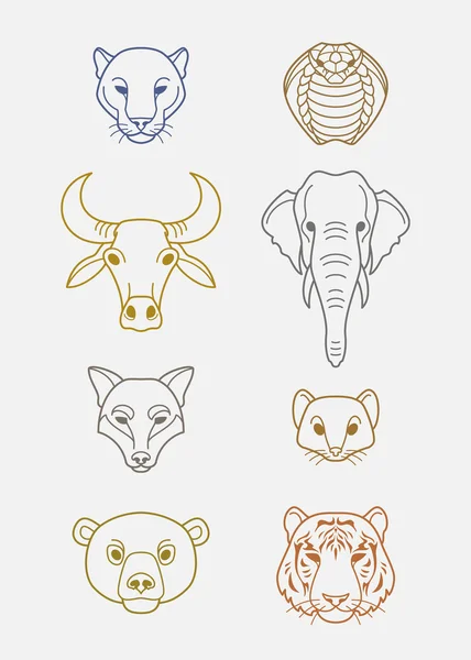 Animales planos indios — Vector de stock