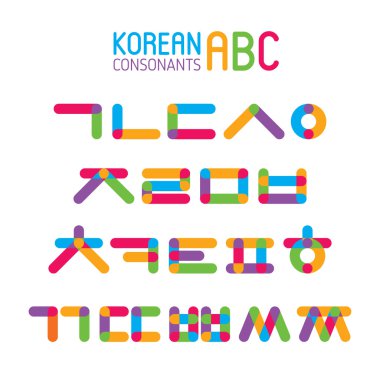 Korean alphabet set clipart