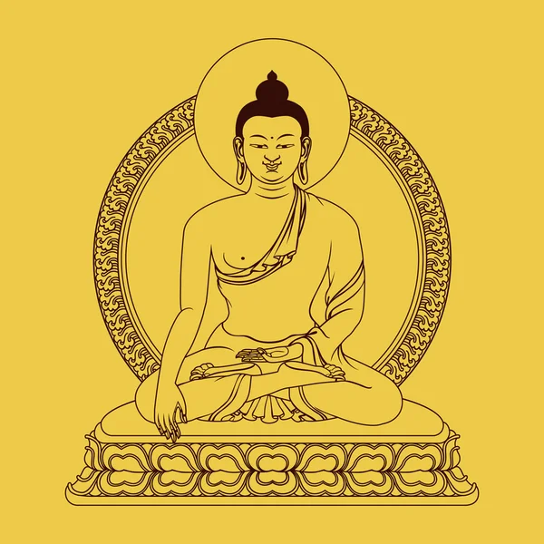 Meditatie buddha — Stockvector