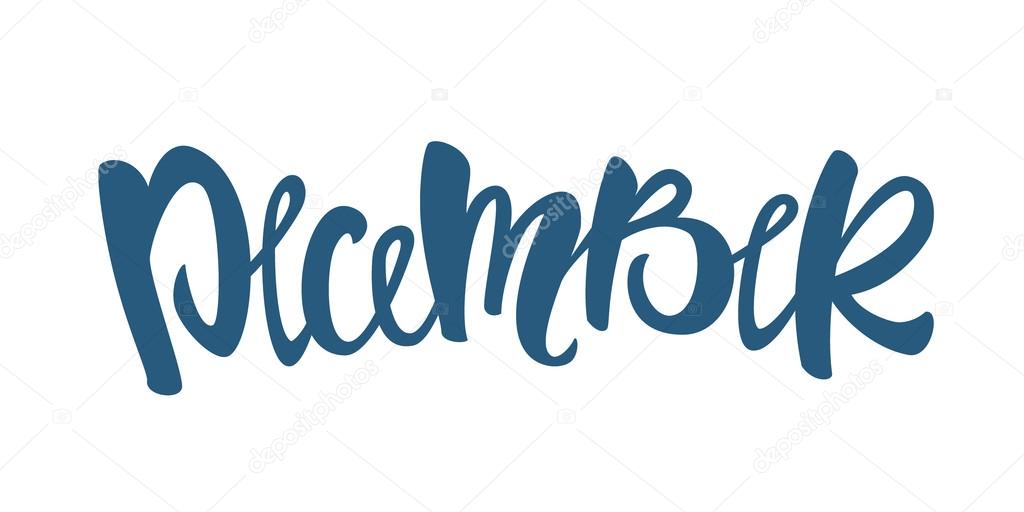 Letras dibujadas a mano diciembre — Vector de stock © Sudjino #91354036