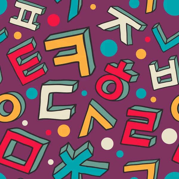 Korean alphabet pattern — Stock Vector