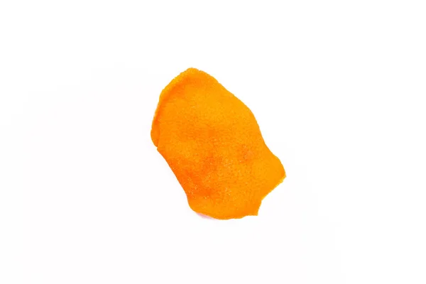 Suszone Skórki Pomarańczy Izolowane Białym Tle — Zdjęcie stockowe