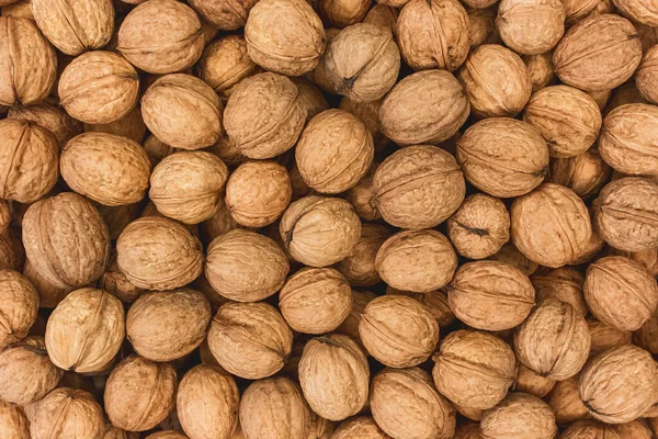 Walnuts Ingredient Texture Pile Nuts Food Snack Background — Stock Photo, Image