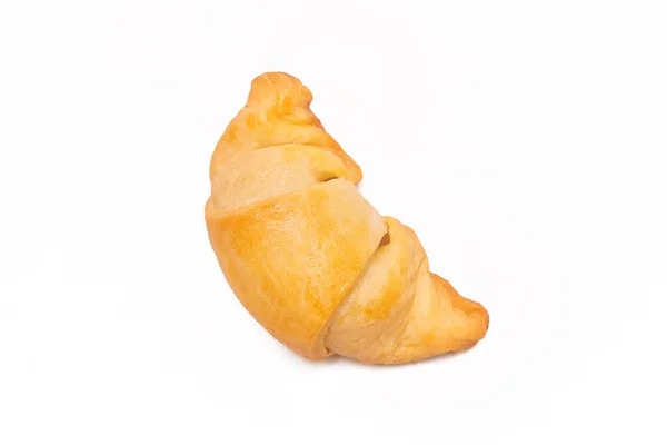 Verse Zelfgemaakte Taarten Een Broodje Croissant Geïsoleerd Witte Achtergrond — Stockfoto