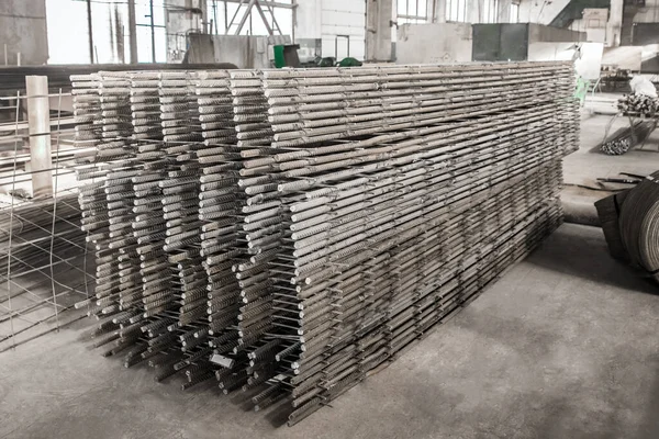 Reforço Estruturas Concreto Planta Materiais Armazenamento Armadura Oficina Industrial Fabricação — Fotografia de Stock